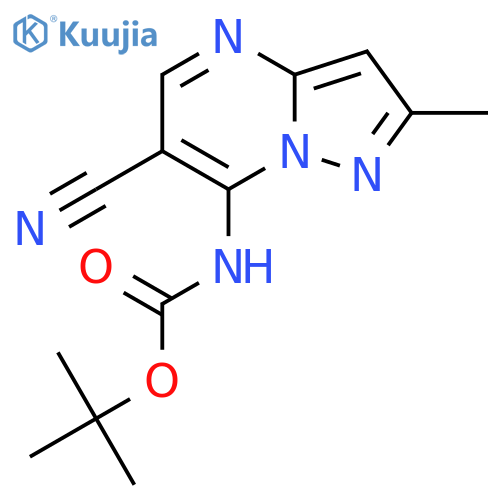 tert-butyl N-{6-cyano-2-methylpyrazolo[1,5-a]pyrimidin-7-yl}carbamate structure