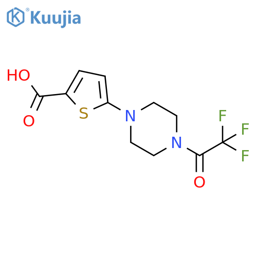 5-4-(2,2,2-trifluoroacetyl)piperazin-1-ylthiophene-2-carboxylic acid structure