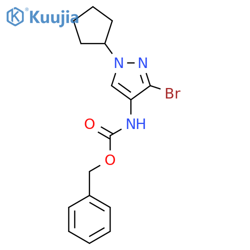 benzyl N-(3-bromo-1-cyclopentyl-1H-pyrazol-4-yl)carbamate structure
