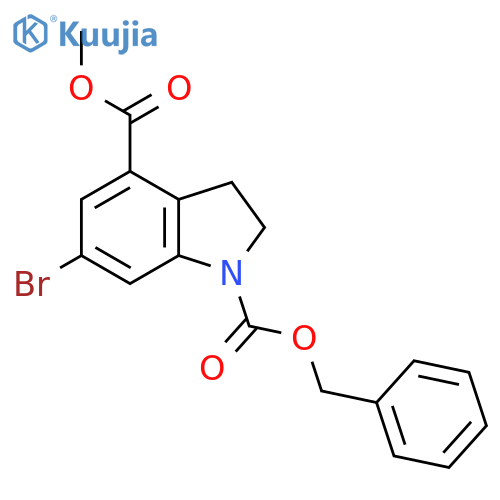 1-benzyl 4-methyl 6-bromo-2,3-dihydro-1H-indole-1,4-dicarboxylate structure