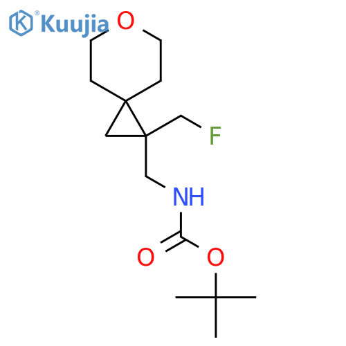tert-butyl N-{[1-(fluoromethyl)-6-oxaspiro[2.5]octan-1-yl]methyl}carbamate structure