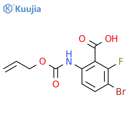 3-bromo-2-fluoro-6-{(prop-2-en-1-yloxy)carbonylamino}benzoic acid structure