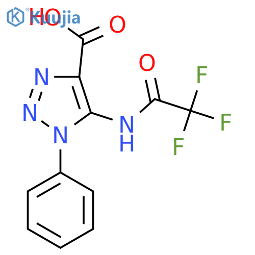 1-phenyl-5-(2,2,2-trifluoroacetamido)-1H-1,2,3-triazole-4-carboxylic acid structure