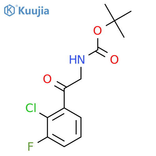 tert-butyl N-2-(2-chloro-3-fluorophenyl)-2-oxoethylcarbamate structure