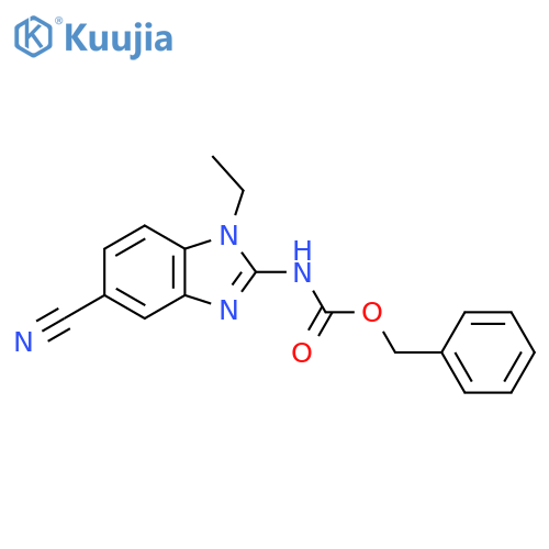 benzyl N-(5-cyano-1-ethyl-1H-1,3-benzodiazol-2-yl)carbamate structure