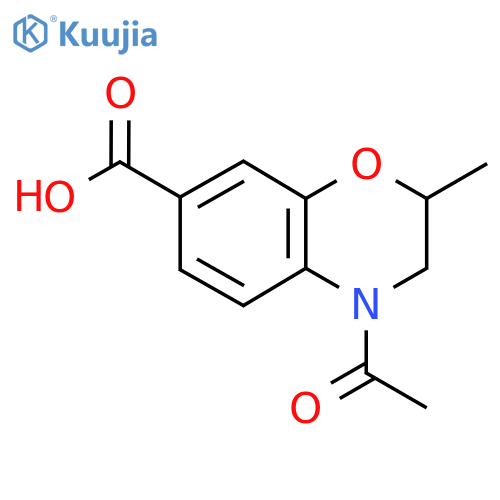 4-acetyl-2-methyl-3,4-dihydro-2H-1,4-benzoxazine-7-carboxylic acid structure