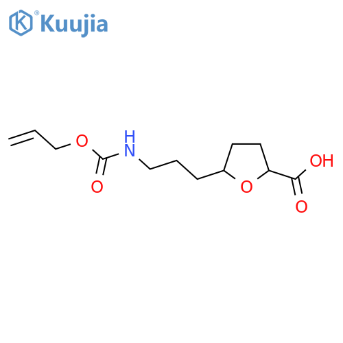 5-(3-{(prop-2-en-1-yloxy)carbonylamino}propyl)oxolane-2-carboxylic acid structure