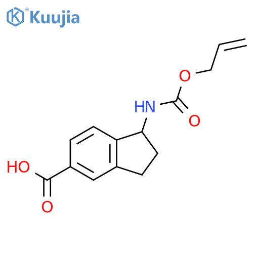 1-{(prop-2-en-1-yloxy)carbonylamino}-2,3-dihydro-1H-indene-5-carboxylic acid structure