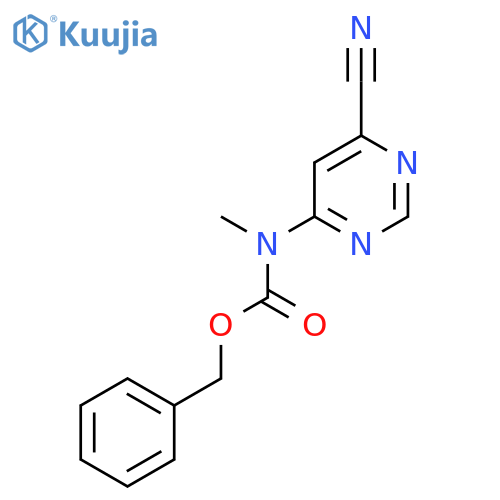 benzyl N-(6-cyanopyrimidin-4-yl)-N-methylcarbamate structure