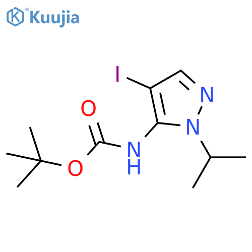 tert-butyl N-4-iodo-1-(propan-2-yl)-1H-pyrazol-5-ylcarbamate structure