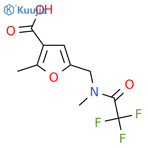 2-methyl-5-(2,2,2-trifluoro-N-methylacetamido)methylfuran-3-carboxylic acid structure