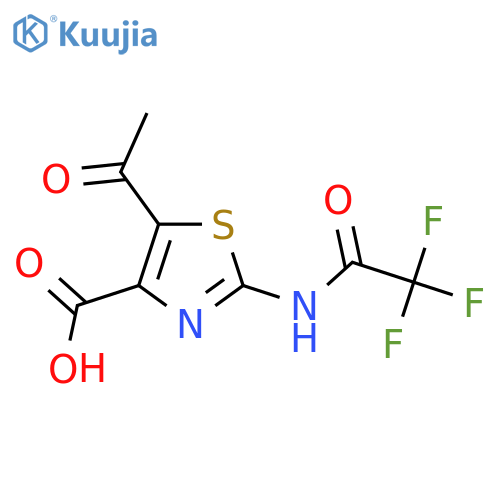 5-Acetyl-2-(2,2,2-trifluoroacetamido)-1,3-thiazole-4-carboxylic acid structure
