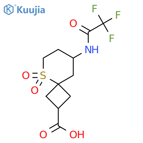 5,5-dioxo-8-(2,2,2-trifluoroacetamido)-5lambda6-thiaspiro3.5nonane-2-carboxylic acid structure