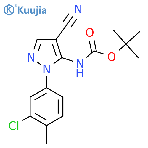 tert-butyl N-1-(3-chloro-4-methylphenyl)-4-cyano-1H-pyrazol-5-ylcarbamate structure