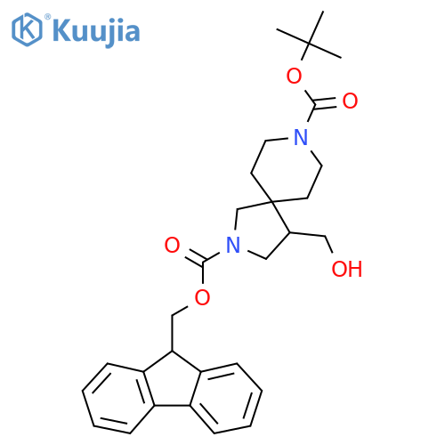 8-tert-butyl 2-(9H-fluoren-9-yl)methyl 4-(hydroxymethyl)-2,8-diazaspiro4.5decane-2,8-dicarboxylate structure