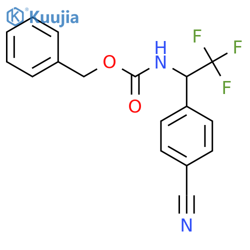 benzyl N-1-(4-cyanophenyl)-2,2,2-trifluoroethylcarbamate structure