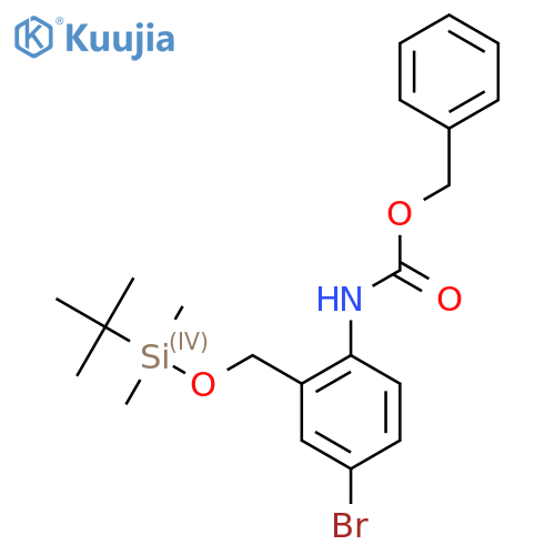 benzyl N-(4-bromo-2-{(tert-butyldimethylsilyl)oxymethyl}phenyl)carbamate structure