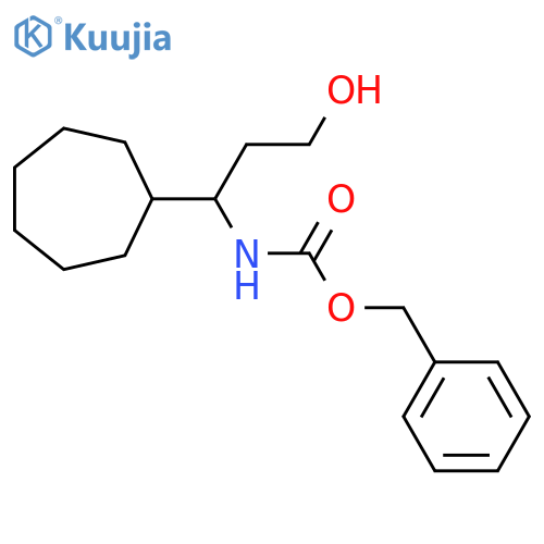 benzyl N-(1-cycloheptyl-3-hydroxypropyl)carbamate structure