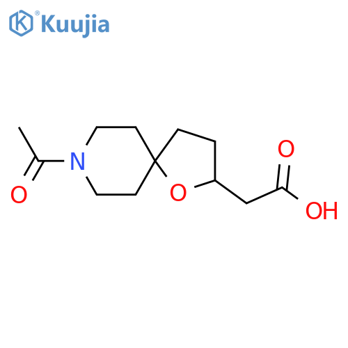 2-{8-Acetyl-1-oxa-8-azaspiro[4.5]decan-2-yl}acetic acid structure