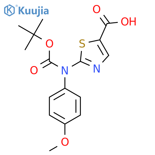 2-{(tert-butoxy)carbonyl(4-methoxyphenyl)amino}-1,3-thiazole-5-carboxylic acid structure