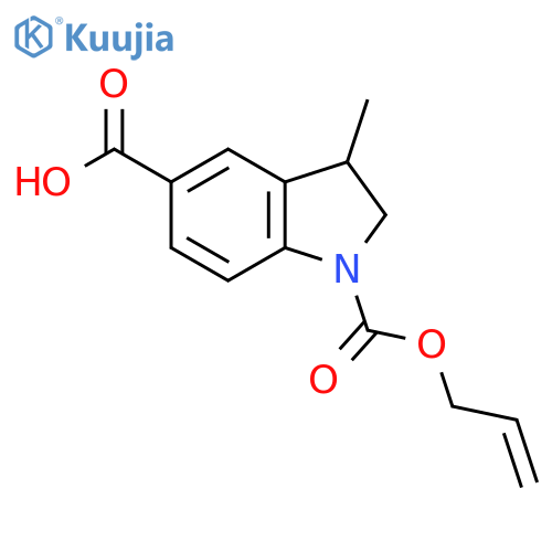 3-methyl-1-(prop-2-en-1-yloxy)carbonyl-2,3-dihydro-1H-indole-5-carboxylic acid structure
