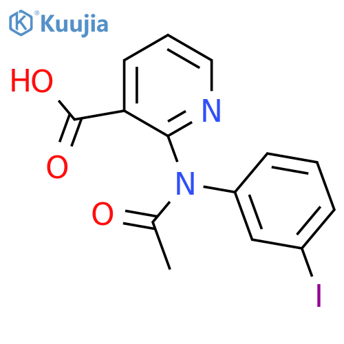 2-N-(3-iodophenyl)acetamidopyridine-3-carboxylic acid structure