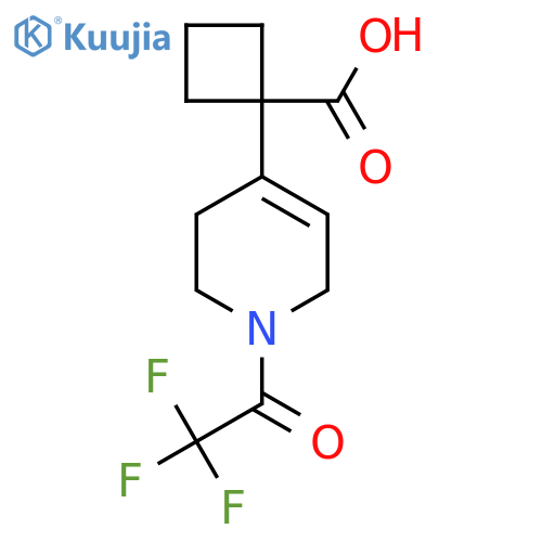 1-[1-(2,2,2-Trifluoroacetyl)-1,2,3,6-tetrahydropyridin-4-yl]cyclobutane-1-carboxylic acid structure
