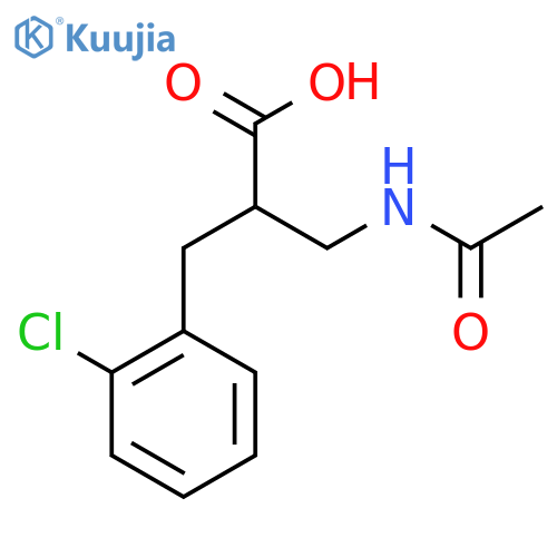 2-(2-chlorophenyl)methyl-3-acetamidopropanoic acid structure
