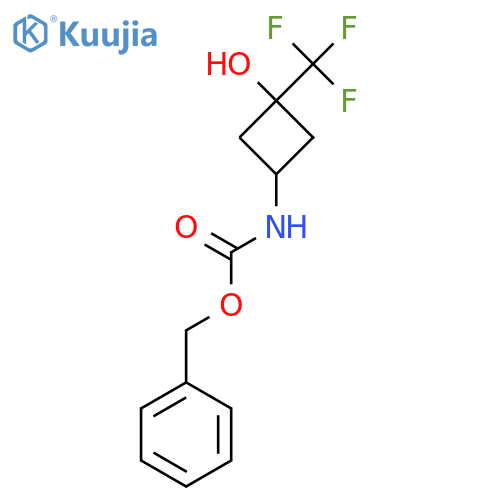 benzyl N-[(1s,3s)-3-hydroxy-3-(trifluoromethyl)cyclobutyl]carbamate structure