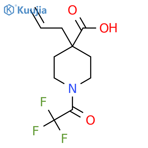4-(Prop-2-en-1-yl)-1-(2,2,2-trifluoroacetyl)piperidine-4-carboxylic acid structure