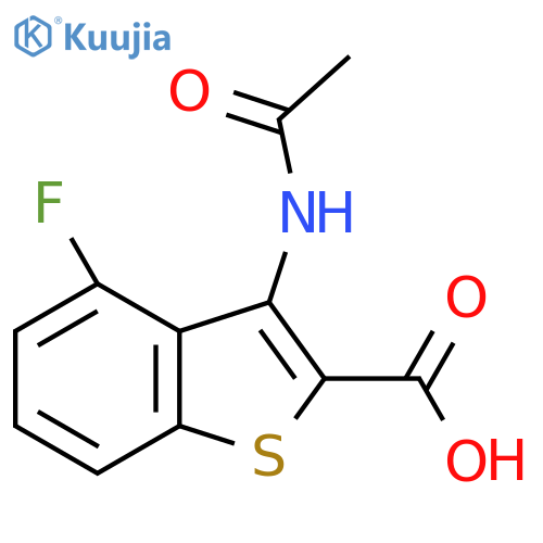 3-Acetamido-4-fluoro-1-benzothiophene-2-carboxylic acid structure