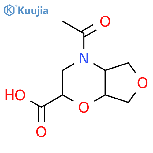 4-acetyl-hexahydro-2H-furo3,4-b1,4oxazine-2-carboxylic acid structure