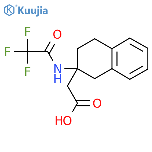 2-2-(2,2,2-trifluoroacetamido)-1,2,3,4-tetrahydronaphthalen-2-ylacetic acid structure