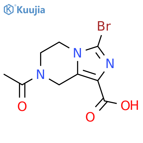 7-acetyl-3-bromo-5H,6H,7H,8H-imidazo1,5-apyrazine-1-carboxylic acid structure