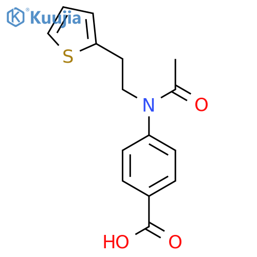 4-{N-2-(thiophen-2-yl)ethylacetamido}benzoic acid structure