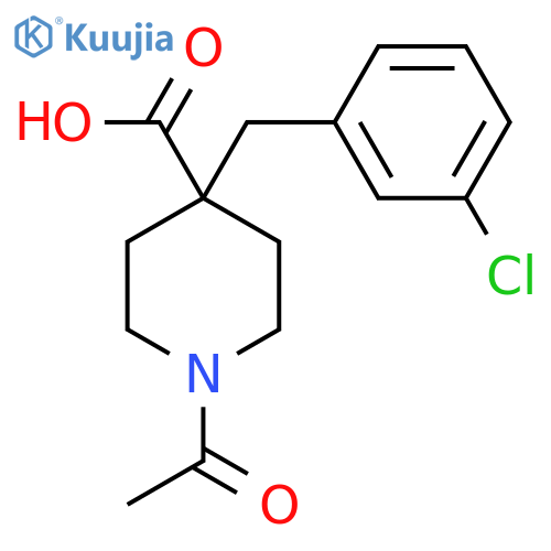 1-acetyl-4-(3-chlorophenyl)methylpiperidine-4-carboxylic acid structure
