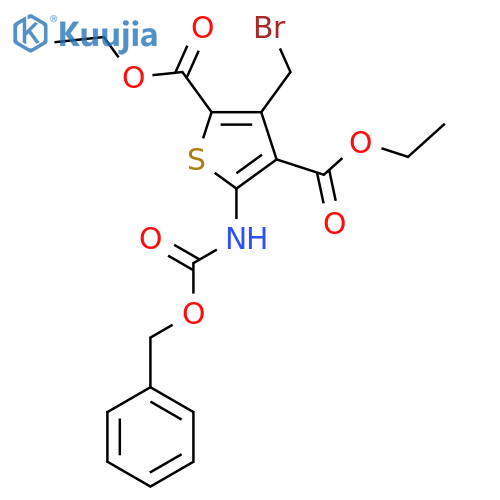 2,4-diethyl 5-{(benzyloxy)carbonylamino}-3-(bromomethyl)thiophene-2,4-dicarboxylate structure