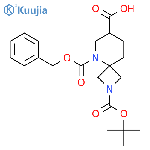 5-(benzyloxy)carbonyl-2-(tert-butoxy)carbonyl-2,5-diazaspiro3.5nonane-7-carboxylic acid structure