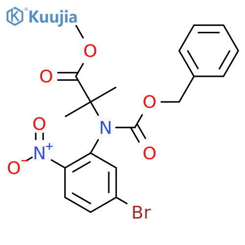 methyl 2-{(benzyloxy)carbonyl(5-bromo-2-nitrophenyl)amino}-2-methylpropanoate structure