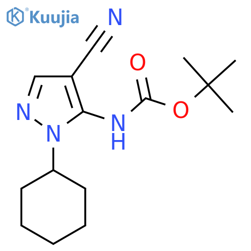 tert-butyl N-(4-cyano-1-cyclohexyl-1H-pyrazol-5-yl)carbamate structure