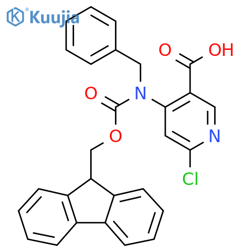4-benzyl({(9H-fluoren-9-yl)methoxycarbonyl})amino-6-chloropyridine-3-carboxylic acid structure