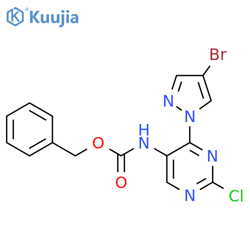 benzyl N-4-(4-bromo-1H-pyrazol-1-yl)-2-chloropyrimidin-5-ylcarbamate structure