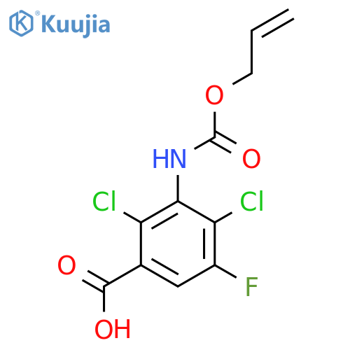 2,4-dichloro-5-fluoro-3-{(prop-2-en-1-yloxy)carbonylamino}benzoic acid structure
