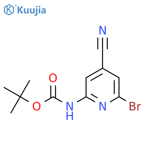 tert-butyl N-(6-bromo-4-cyanopyridin-2-yl)carbamate structure