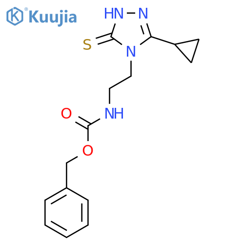 benzyl N-2-(3-cyclopropyl-5-sulfanyl-4H-1,2,4-triazol-4-yl)ethylcarbamate structure