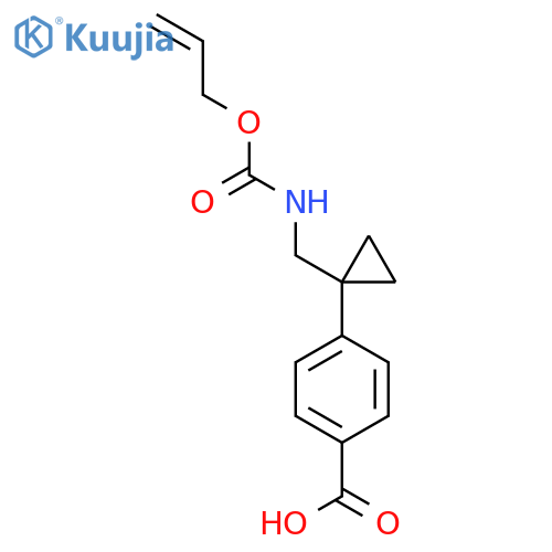 4-[1-({[(Prop-2-en-1-yloxy)carbonyl]amino}methyl)cyclopropyl]benzoic acid structure