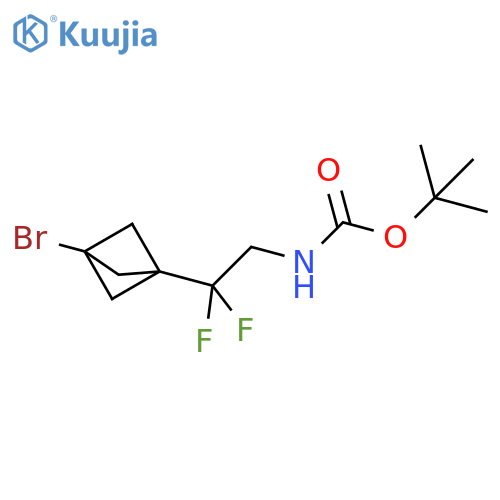 tert-butyl N-(2-{3-bromobicyclo1.1.1pentan-1-yl}-2,2-difluoroethyl)carbamate structure
