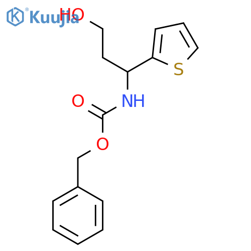 benzyl N-[3-hydroxy-1-(thiophen-2-yl)propyl]carbamate structure