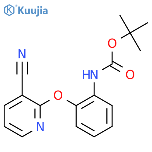 tert-butyl N-{2-(3-cyanopyridin-2-yl)oxyphenyl}carbamate structure