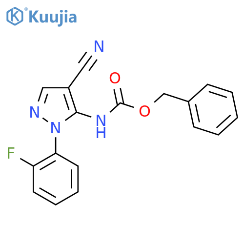 benzyl N-4-cyano-1-(2-fluorophenyl)-1H-pyrazol-5-ylcarbamate structure